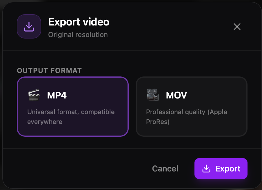 Export Your Video in Seconds